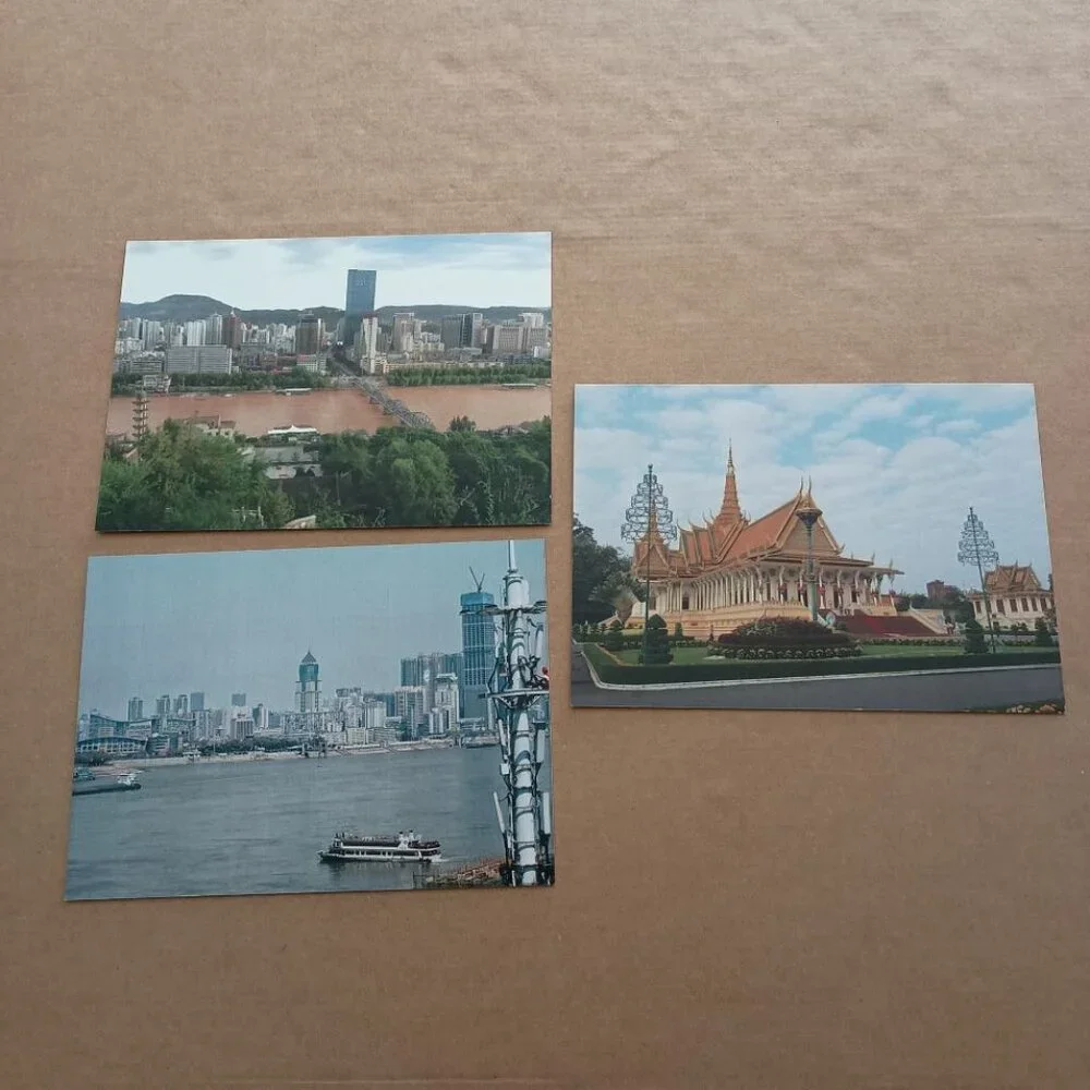 Asian vistas postcards, set of 5 from Cambodia, China, South Korea